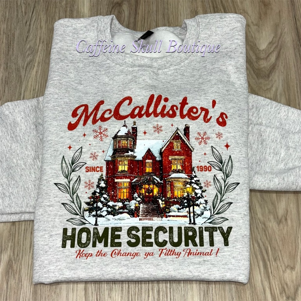 Gray and Red McCallister's Home Security Sweatshirt